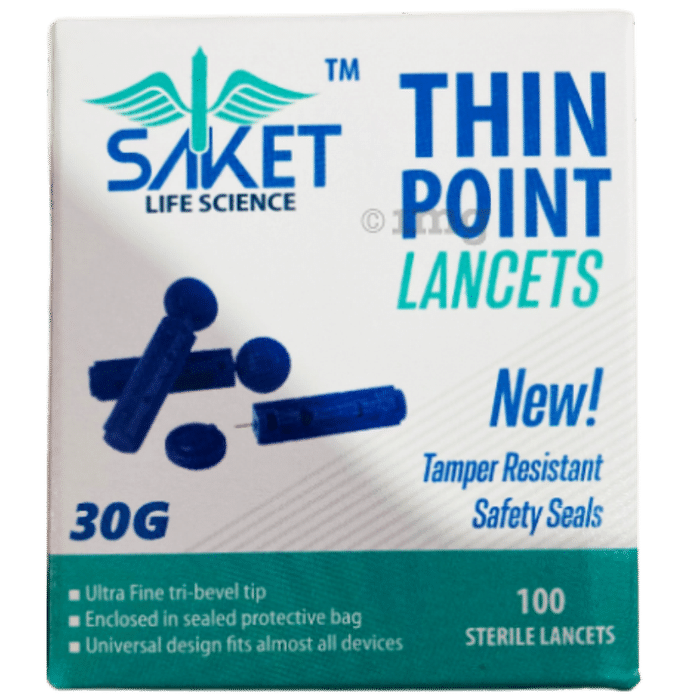 Saket Life Science Thin Point Lancets 30G