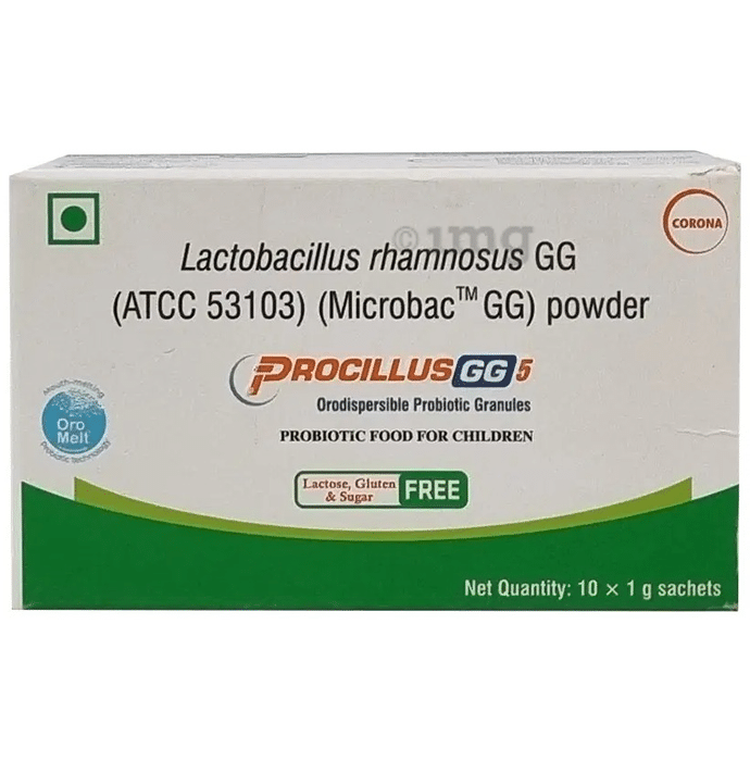 Procillus GG 5 Orodispersible Probiotic Granules Lactose,Gluten & Sugar Free