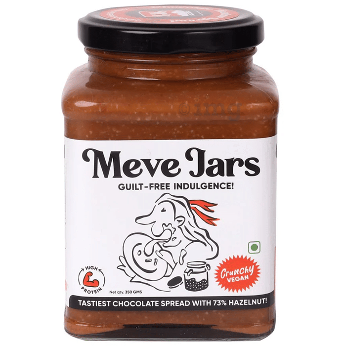 Meve Jars Guilt-Free Indulgence Tastiest Chocolate Spread with 73% Hazelnut Crunchy Vegan