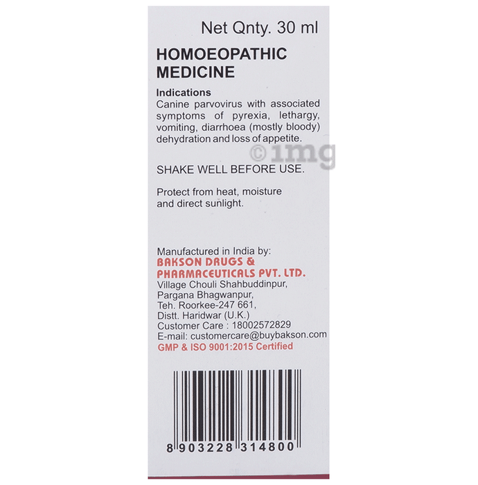 Bakson s Homeopathy Parvo Drop Buy bottle of 30.0 ml Drop at best