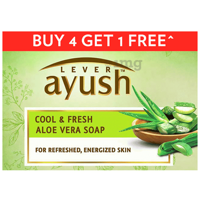 Lever Ayush Cool & Fresh Aloe Vera Soap (100gm Each)