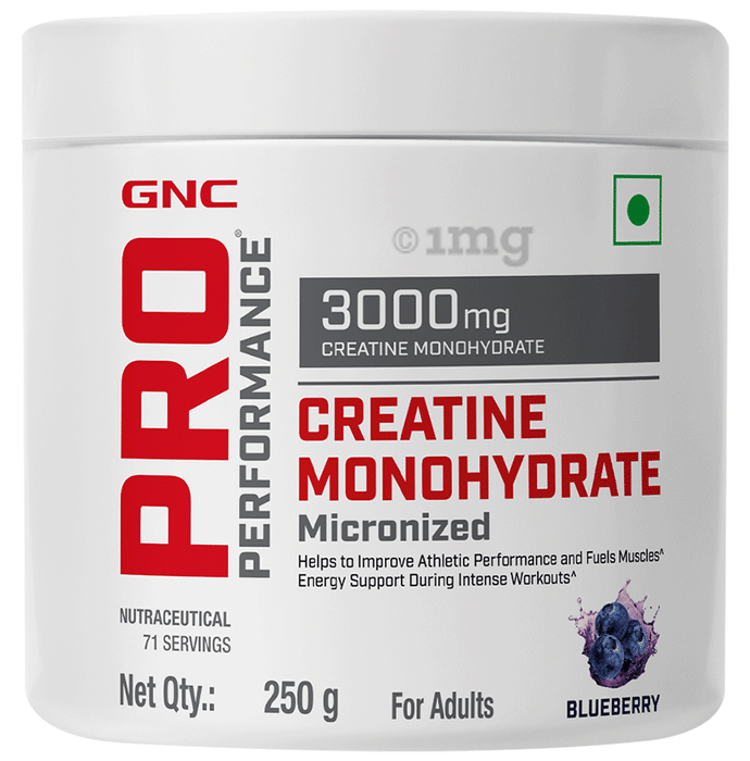 GNC Pro Performance Creatine Monohydrate 3000mg for Performance, Muscle Support & Energy | Powder Blueberry