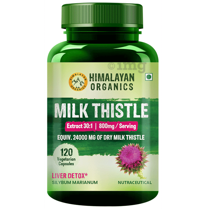 Himalayan Organics Milk Thistle 800mg Vegetarian Capsule | For Liver Detoxification