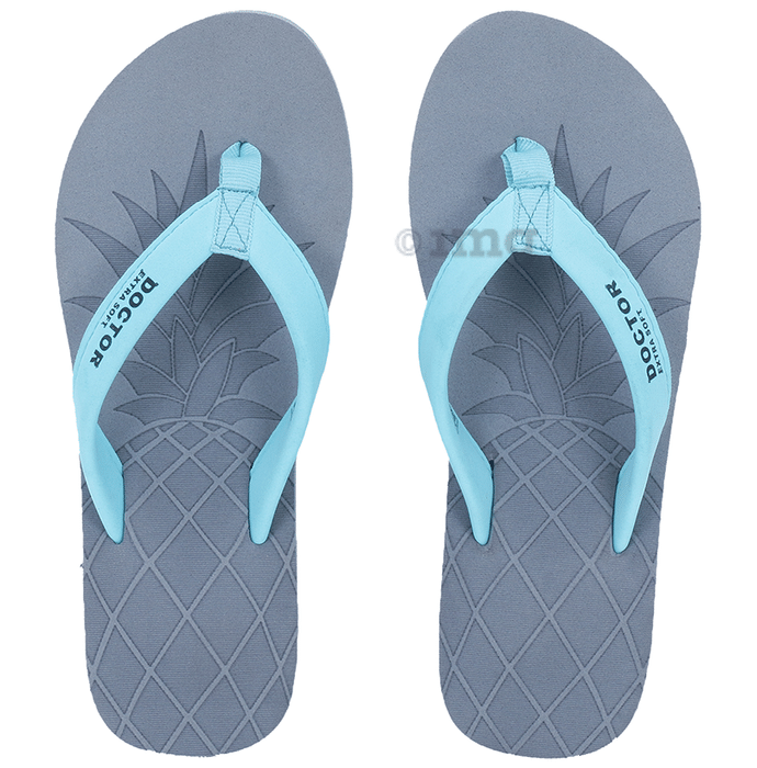 Doctor Extra Soft D 5 Women's Slippers with Bounce Back Technology Orthopaedic and Diabetic Grey 6