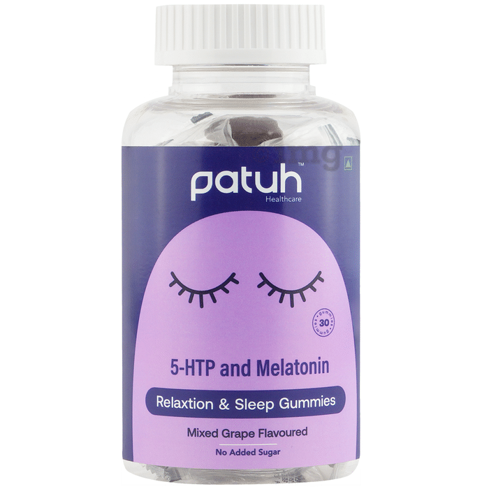 Patuh Healthcare 5 HTP and Melatonin Relaxtion & Sleep Gummies Mixed Grape No Added Sugar