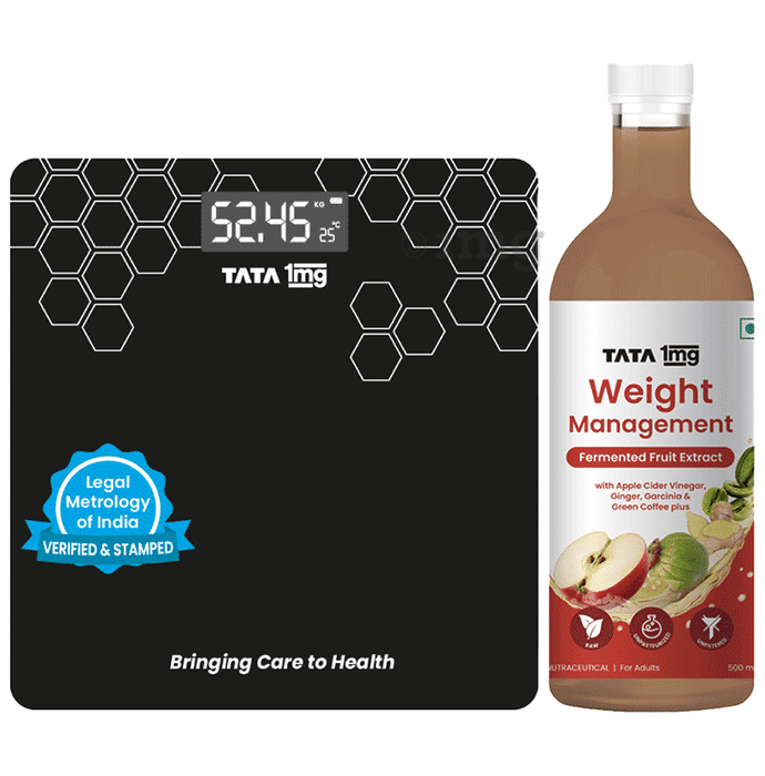 Combo Pack of Tata 1mg Digital Weighing Scale & Tata 1mg Weight Management Juice (500ml)