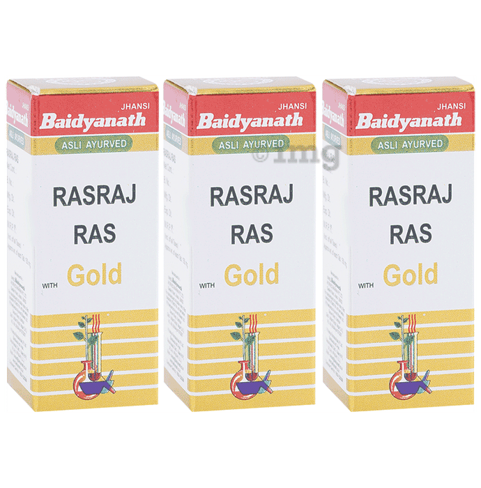 Baidyanath (Jhansi) Rasraj Ras with Gold Tablet (10 Each)
