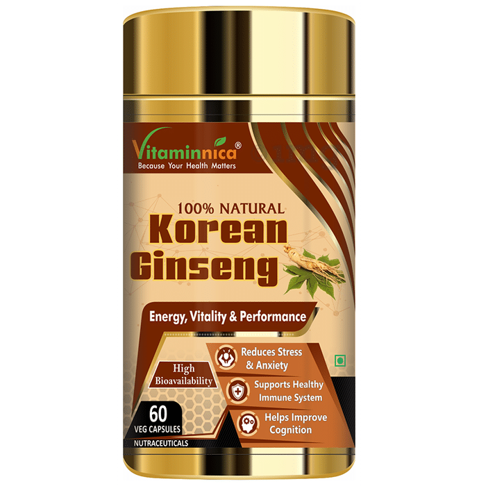 Vitaminnica 100% Natural Korean Gingseng Veg capsule