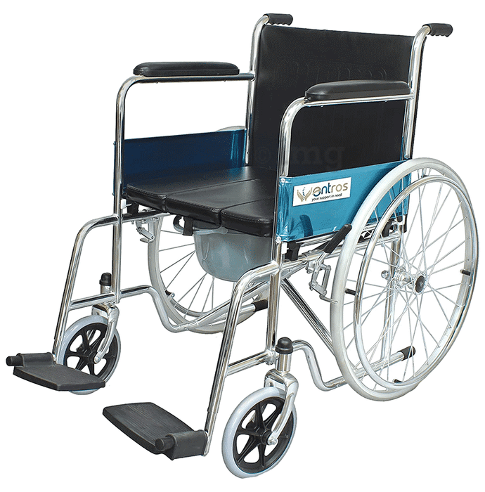 Entros KL609U Lightweight Wheelchair with Commode Seat Cushion & Pot