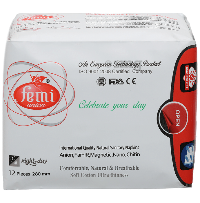 Femi Anion Celebrate Your Day Night + Day Sanitary Pads XL