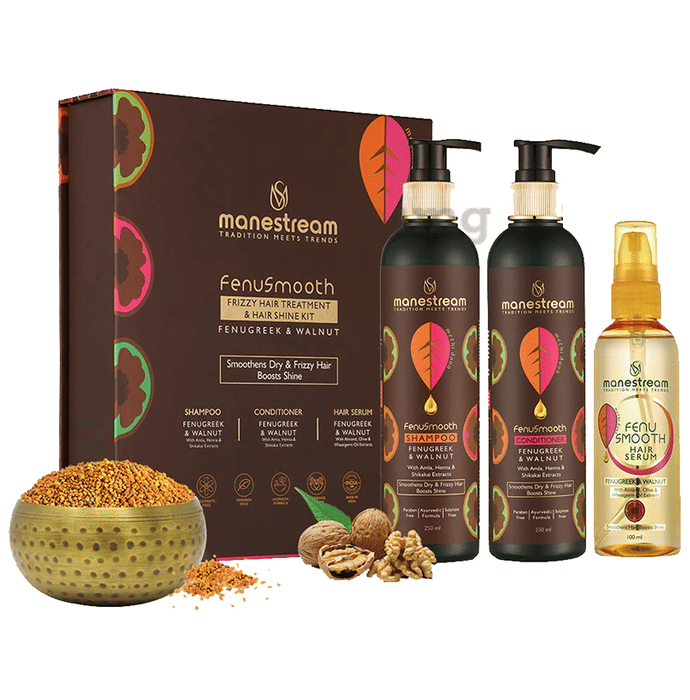 Manestream Fenu Smooth Frizzy Hair Treatment & Hair Shine Kit 600ml Buy box of 1.0 Kit at best