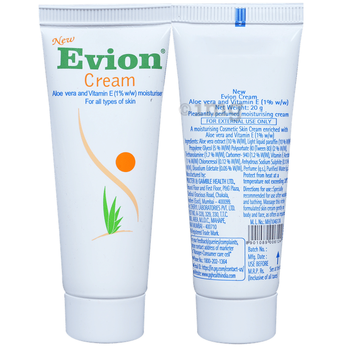 Evion Cream with Aloe Vera & Vitamin E (1) For Skin Health Buy tube
