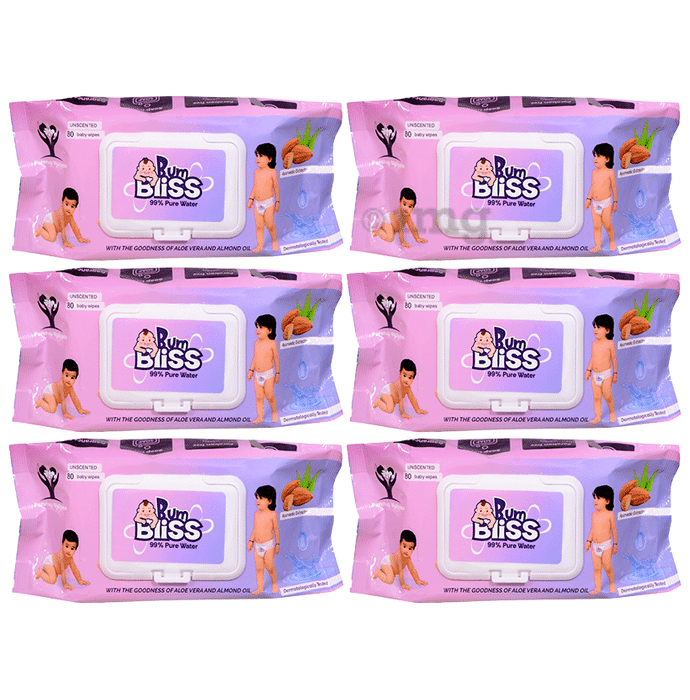 Bum Bliss 99% Pure Water Unscented Baby Wipe (80 Each)