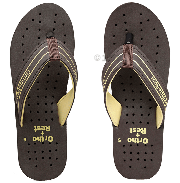 Ortho + Rest L331 Extra Soft Flip Flop Orthopedic Slippers for Women & Girls Brown 6