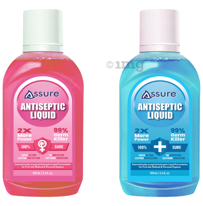 Assure Universal Antiseptic Liquid (100ml) & Antiseptic Liquid For Women Soft Skin (100ml)