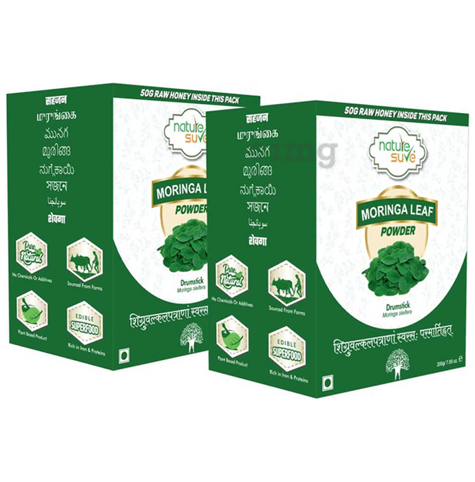 Nature Sure Moringa Leaf Atta Mix Powder (200gm Each) with 50gm Raw Honey Free
