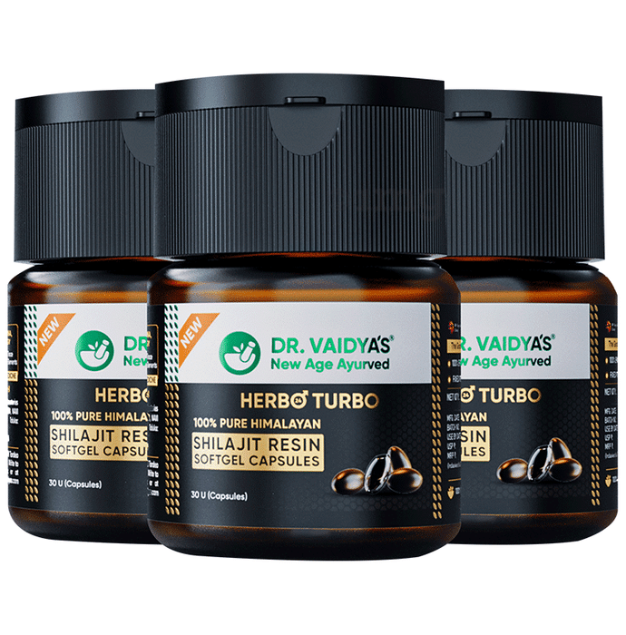 Dr. Vaidya's Herbo 24 Turbo 100% Pure Himalayan Shilajit Resin (30 Each)