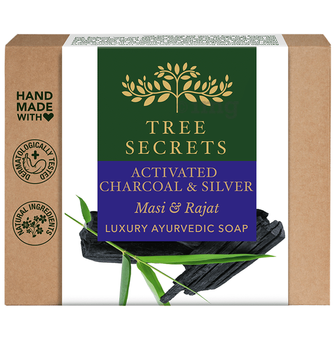 Tree Secrets Luxury Ayurvedic Soap Activated Charcoal & Silver