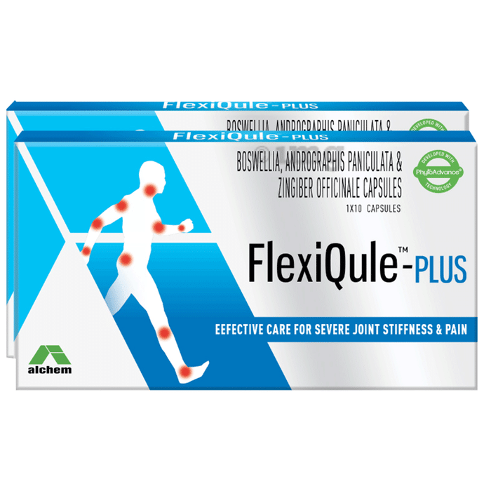 Flexiqule Plus Capsule | Effective Care For Severe Joint Stiffness and Pain (10 Each)