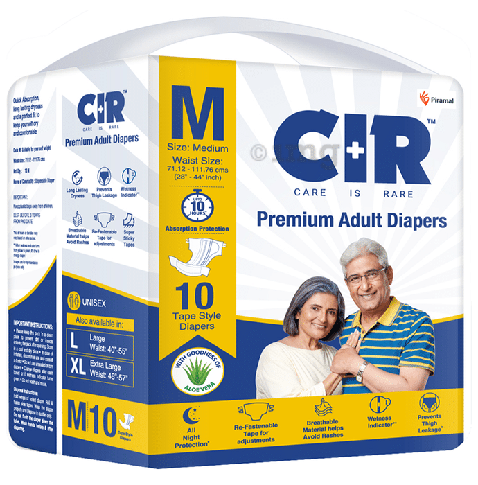 CIR Premium Adult Unisex Diaper with Aloe Vera | Size Medium