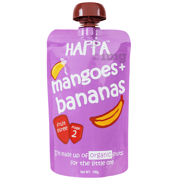 Happa Fruit Puree Stage 2 Mangoes+Bananas