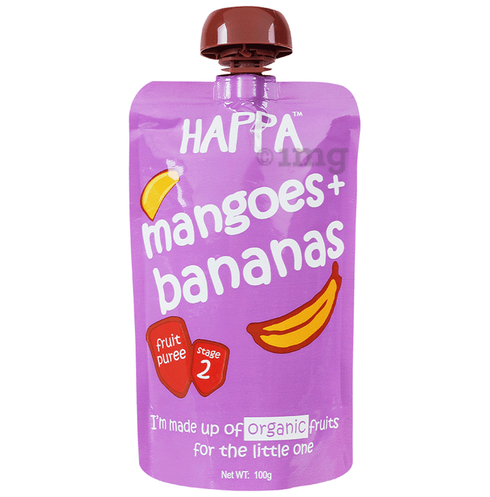 Happa Fruit Puree Stage 2 Mangoes+Bananas