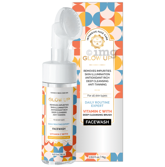 Glow Up Vitamin C Face Wash with Deep Cleansing Brush