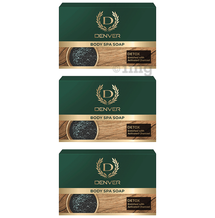 Denver Body Spa Soap (125gm Each) Detox Enriched With Activated Charcoal
