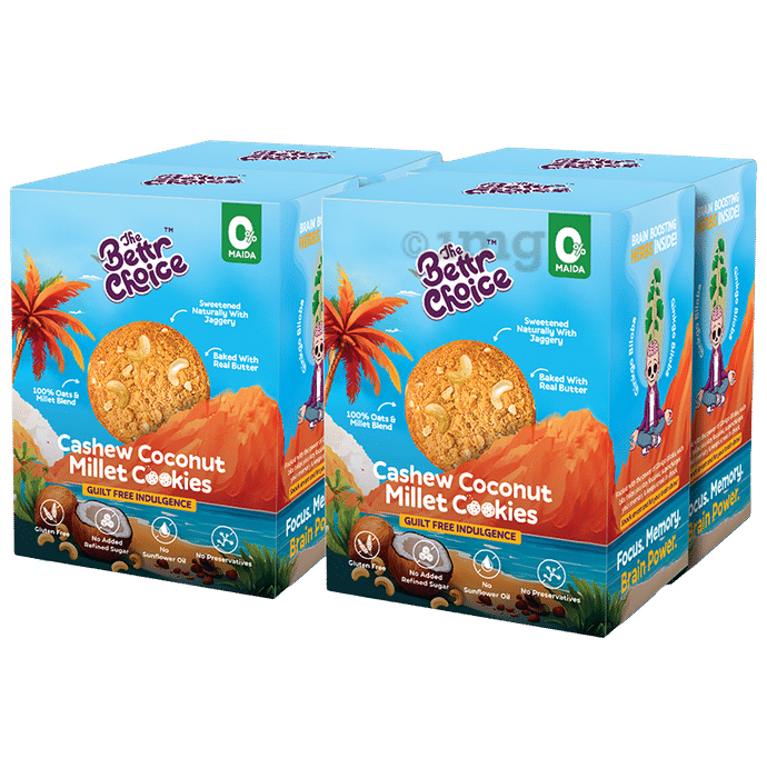 The Bettr Choice Cashew Coconut Millet Cookies (200gm Each) Gluten Free
