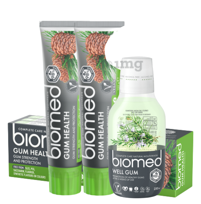 Biomed Complete Care Natural Toothpaste (100gm Each) Gum Health Buy 2 Get 1 Biomed Well Gum Mouthwash Free