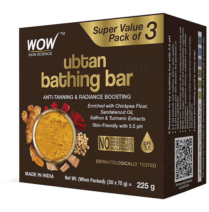 WOW Skin Science Ubtan Bathing Bar (75gm Each)