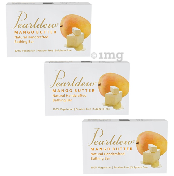 Pearldew Mango Butter Natural Handcrafted Bathing Bar (75gm Each)