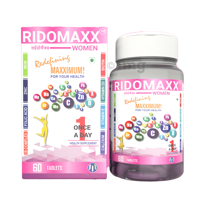 Combo Pack of Ridomaxx Multivitamins & Minerals Tablet for Women (60) & Ridomaxx Ortho Oil (75ml)