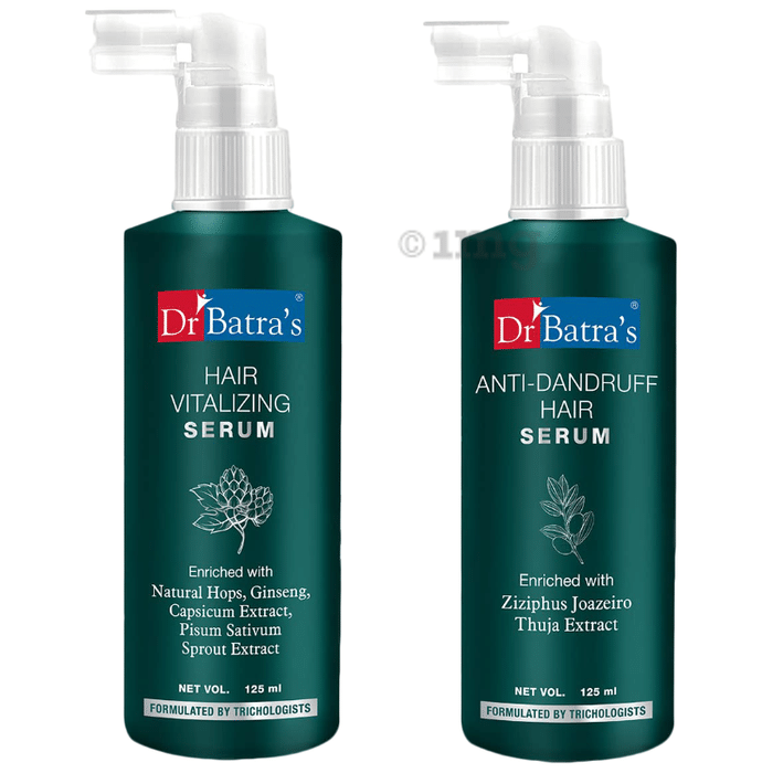 Dr Batra's Combo Pack of Hair Vitalizing Serum and Anti-Dandruff Hair Serum (125ml Each)