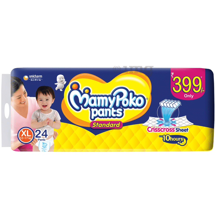 MamyPoko Pants Standard for upto 10 Hrs Absorption | Size XL (12-17 Kg)