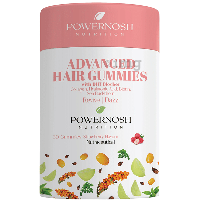 PowerNosh Nutrition Advanced Hair Gummies Strawberry