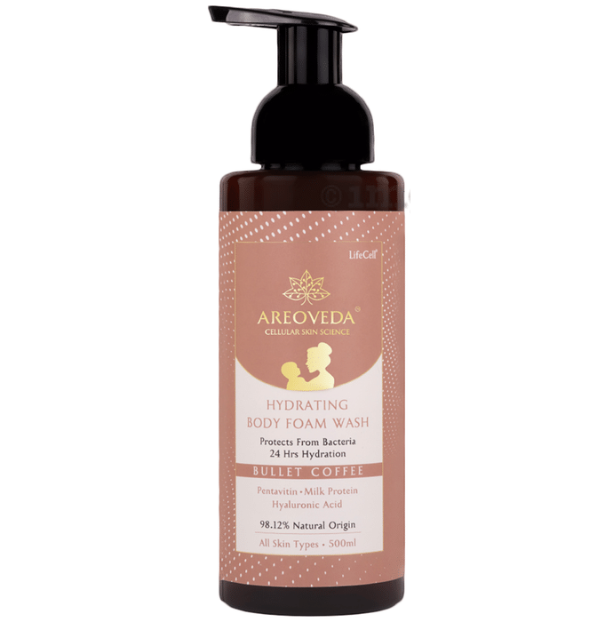 Areoveda Hydrating Body Foam Wash With Pentavitin & Sodium Hyaluronate for 24 Hrs Hydration for All Skin Types