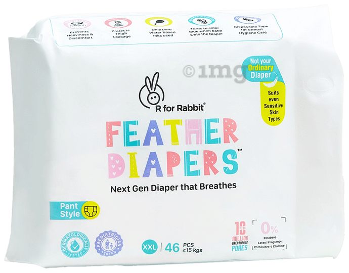 R for Rabbit Feather Pant Style Diapers XXL