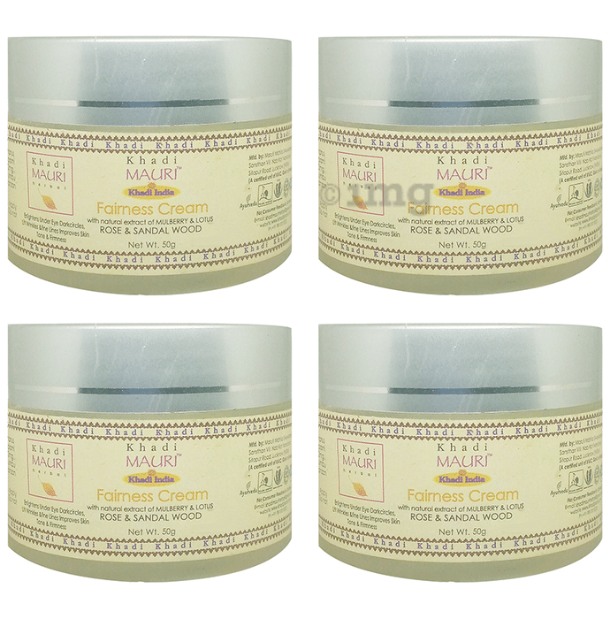 Khadi Mauri Herbal Fairness Cream (50gm Each) Rose and Sandalwood
