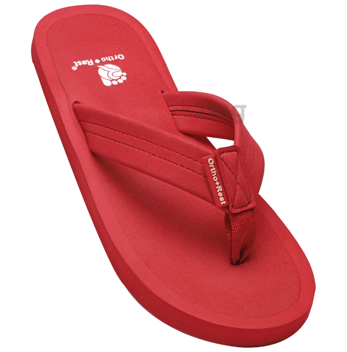 Ortho + Rest M557 Soft and Comfortable Flip Flop for Men Red 8