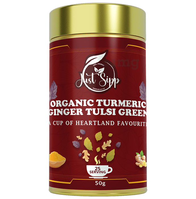 Just Sipp Organic Turmeric Ginger Tulsi Green Tea