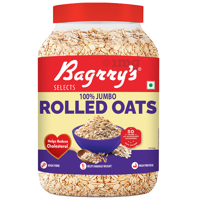 Bagrry's 100% Jumbo Rolled Oats with High Fibre & Protein | For Weight & Cholesterol Management