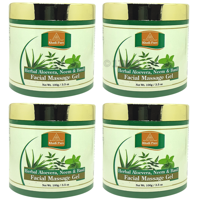 Khadi Pure Herbal Aloevera Neem Basil Facial Massage Gel 100gm