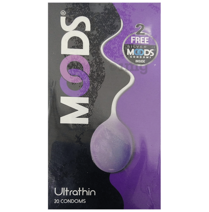 MOODS Ultrathin Condom with 2 MOODS Silver Condom Free