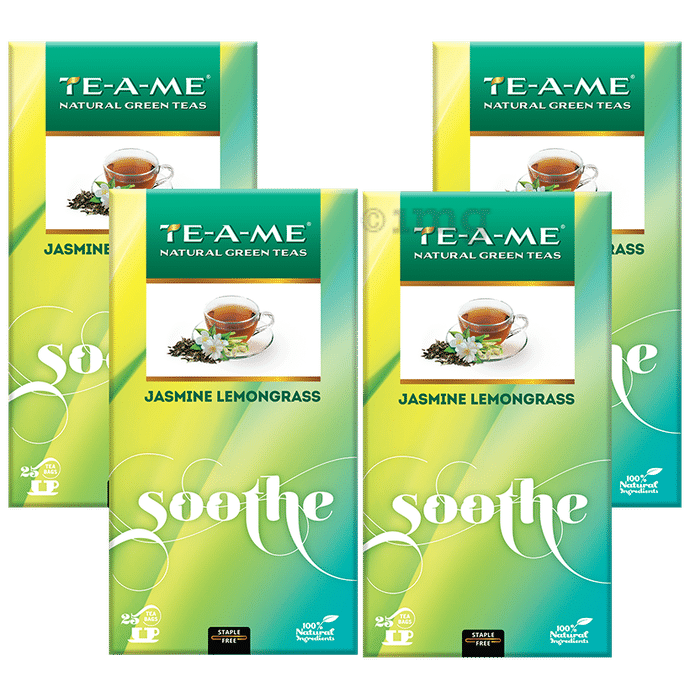 TE-A-ME Jasmine Lemongrass Soothe Green Tea Bags (25 Bags)