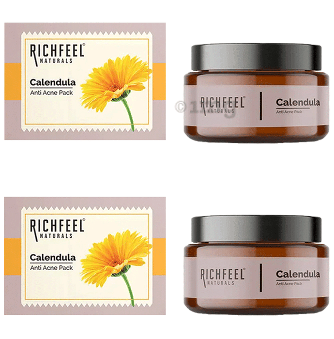 Richfeel Anti Acne Mud Pack - Fights Acne, Blackheads & Scars (50gm Each)