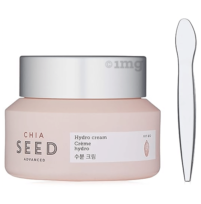 The Face Shop Chia Seed Hydro Cream With Vitamin B12 & Chia Seeds, 24Hr Intense Hydration Face Moisturizer