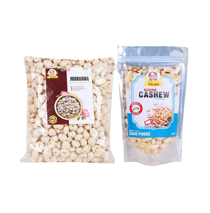 Chau Foods Combo pack of Makhana 150gm & Premium Cashew Nuts 200gm