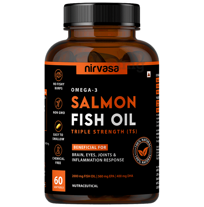 Nirvasa Omega-3 Salmon Fish Oil Triple Strength Capsule (60 Each)