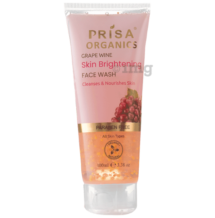 Prisa Organics Grape Wine Skin Brightening Face Wash Paraben Free